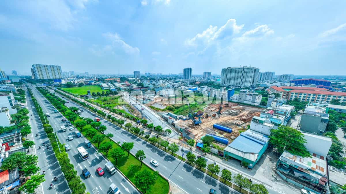 Toàn cảnh nhịp độ thi công khẩn trương tại công trường Ansana by Kita Võ Văn Kiệt tháng 02/2026 sau kỳ nghỉ Tết.