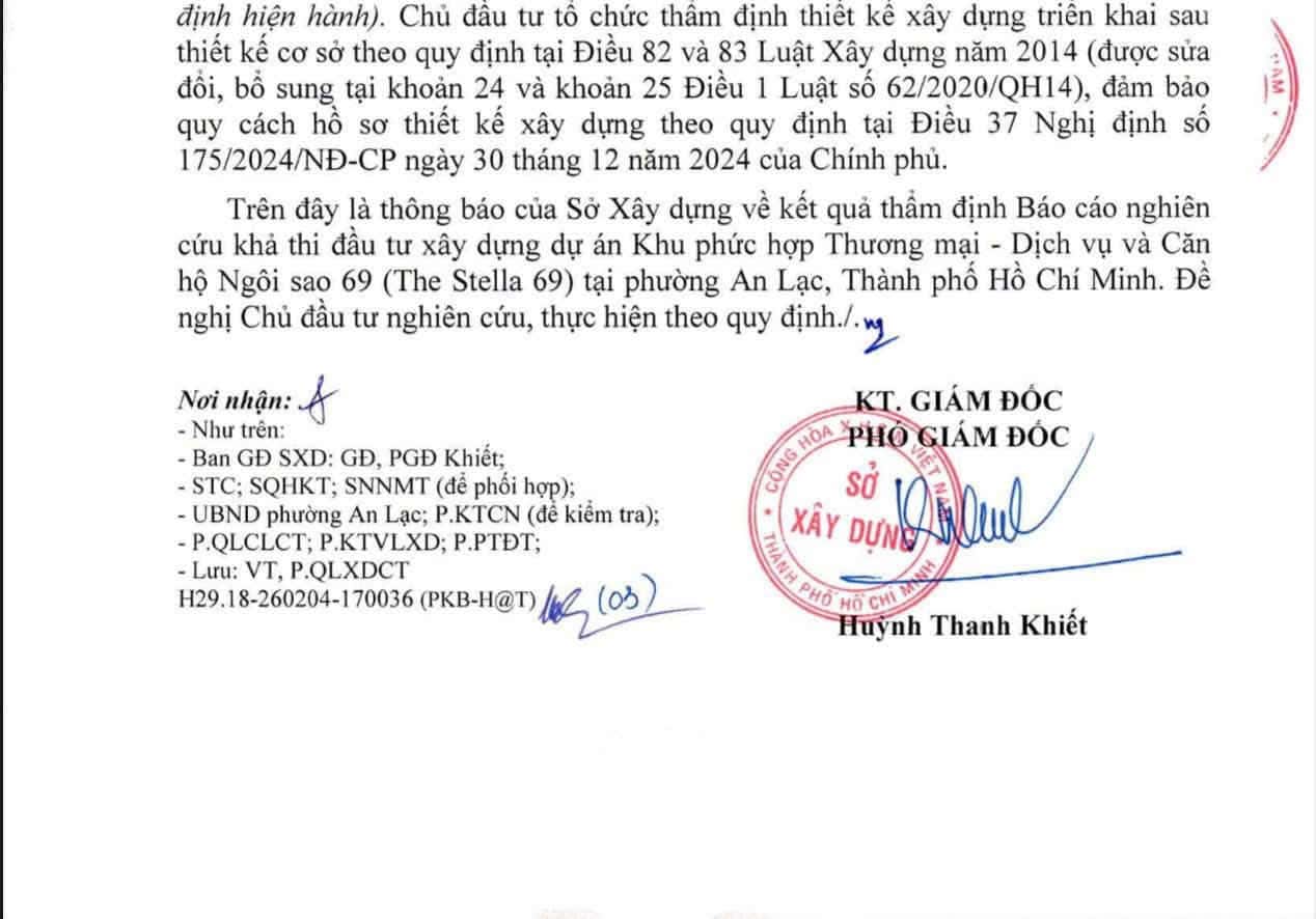 Chi tiết kết quả thẩm định thiết kế cơ sở và các thông số kỹ thuật dự án Ansana by Kita.