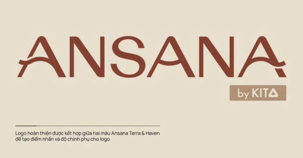 Chi tiết ý tưởng thiết kế logo dự án Ansana by Kita thể hiện triết lý sống khỏe và bình an.