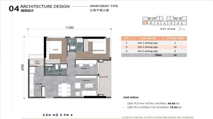 Bản vẽ mặt bằng căn hộ 2 phòng ngủ Ansana mẫu 4