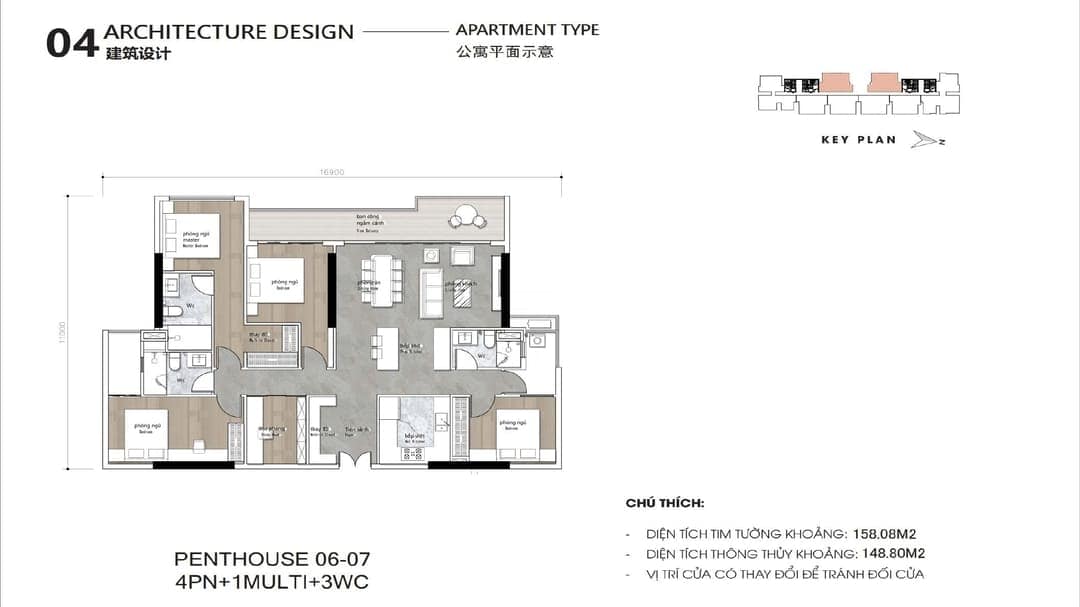 Sơ đồ mặt bằng Penthouse 06-07 Ansana Kita