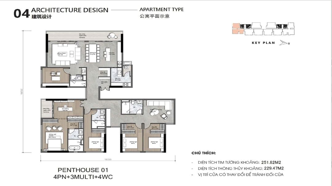 Mặt bằng Penthouse 01 Ansana by Kita 4PN