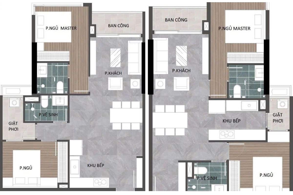 Mặt bằng thiết kế layout căn hộ thông minh tại Ansana by Kita