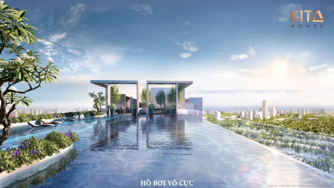 Hồ bơi vô cực trên tầng cao tại dự án Ansana by Kita